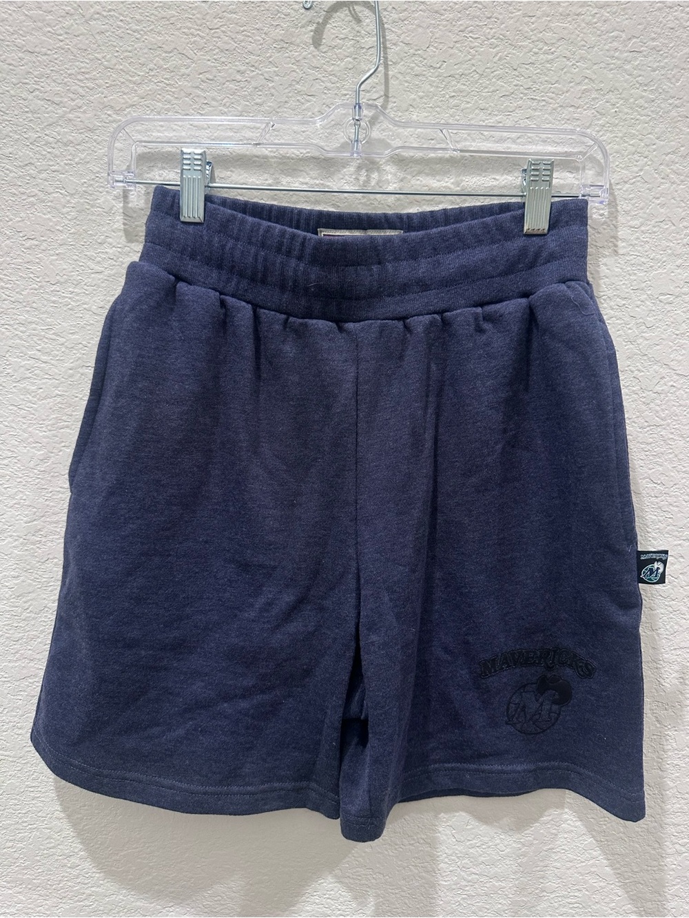Mitchell & Ness Dallas Mavericks Women Fleece Shorts Navy Blue PSHR5895 Small